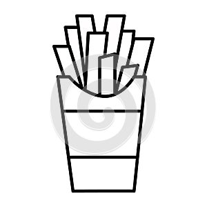 Outline french fry isolated on white background. Coloring page