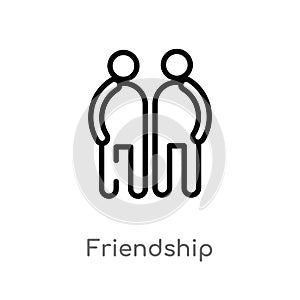 outline friendship vector icon. isolated black simple line element illustration from zodiac concept. editable vector stroke