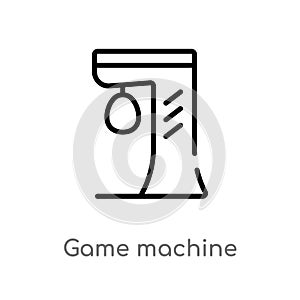 outline game machine vector icon. isolated black simple line element illustration from entertainment and arcade concept. editable