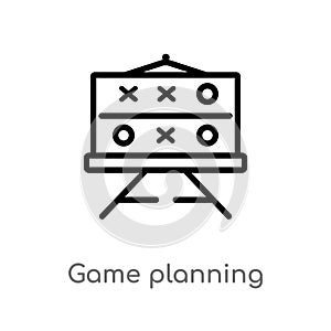 outline game planning vector icon. isolated black simple line element illustration from american football concept. editable vector