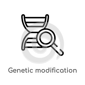 outline genetic modification vector icon. isolated black simple line element illustration from artificial intellegence concept.