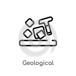 outline geological vector icon. isolated black simple line element illustration from museum concept. editable vector stroke
