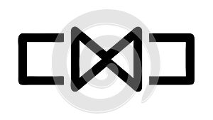 Outline geometric shape icon, abstract linear pattern element , vector design Generative AI