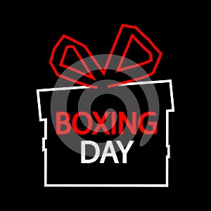 Outline gift box for boxing day