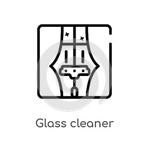 outline glass cleaner vector icon. isolated black simple line element illustration from cleaning concept. editable vector stroke