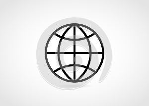 Outline of Globe icon vector illustration