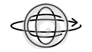 Outline of a globe network symbol, representing global connection , vector design Generative AI