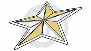 Outline Golden Star Icon Vector Illustration, vector design Generative AI