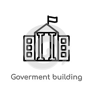 outline goverment building vector icon. isolated black simple line element illustration from buildings concept. editable vector photo