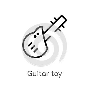 outline guitar toy vector icon. isolated black simple line element illustration from toys concept. editable vector stroke guitar