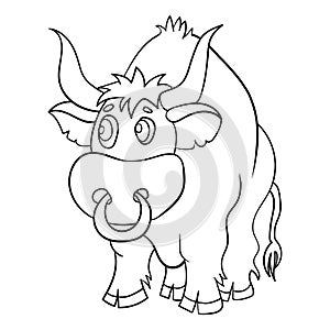 Outline handdrawn kids drawing style. Bull cow or taurus icon. Simple vector illustration.