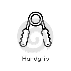 outline handgrip vector icon. isolated black simple line element illustration from health concept. editable vector stroke handgrip