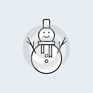 Outline happy snowman icon. Vector illustration design