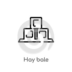 outline hay bale vector icon. isolated black simple line element illustration from farming concept. editable vector stroke hay