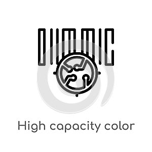 outline high capacity color barcode vector icon. isolated black simple line element illustration from artificial intellegence