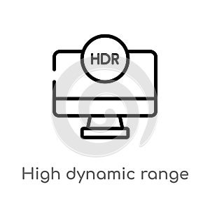 outline high dynamic range imaging vector icon. isolated black simple line element illustration from ultimate glyphicons concept. photo