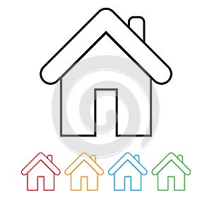 Outline Home Icon isolated on grey background. House pictogram. Line Homepage symbol for your web site design, logo, app