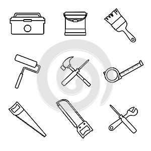 Outline Home Repair Intrument Tools Vector Illustration Graphic photo