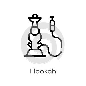outline hookah vector icon. isolated black simple line element illustration from desert concept. editable vector stroke hookah
