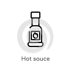 outline hot sauce vector icon. isolated black simple line element illustration from gastronomy concept. editable vector stroke hot