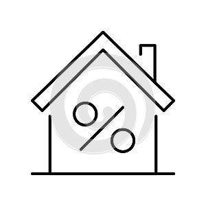 Outline house mortgage rate icon vector illustration real estate banking accompaniment deal service