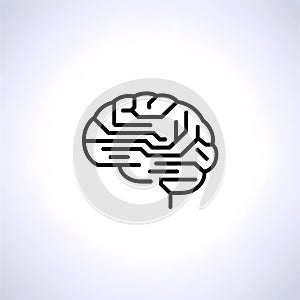 Innovative digital brain concept symbolizing artificial intelligence and complex thought processes in technology