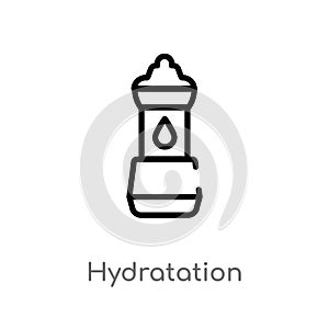 outline hydratation vector icon. isolated black simple line element illustration from gym and fitness concept. editable vector photo