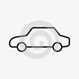 Outline icon of a car. Sedan automobile