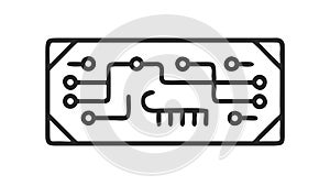 Outline icon of a circuit board electronics tech , vector design Generative AI