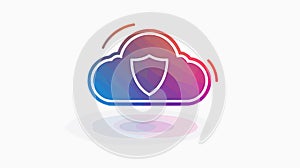 Cloud Security Shield Vector Icon for Data Protection and Online Security