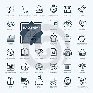 Outline icon collection - Black Friday