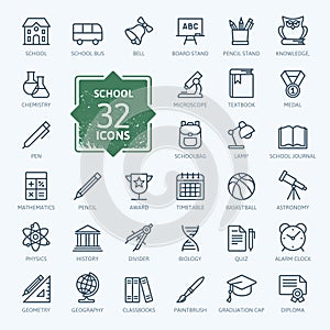 Outline icon collection - School