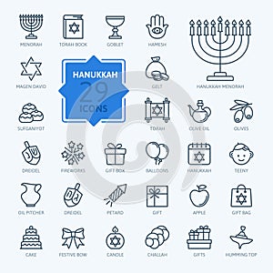 Outline icon collection - Symbols Of Hanukkah