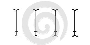 Outline icon for editing and navigation in UI tools.