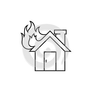 Outline icon - House fire