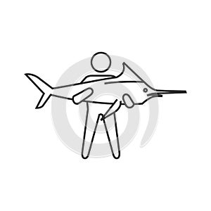 Outline icon - Man holding fish