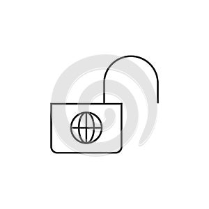 Outline icon - Padlock unlocked