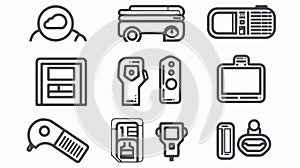 Professional Barcode Scanner Outline Icon Vector Illustration