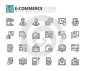 Outline icons about ecommerce