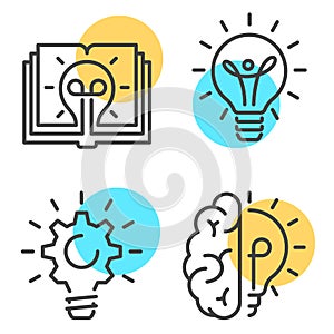 Outline icons for innovative ideas