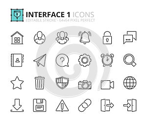 Outline icons about interface 1