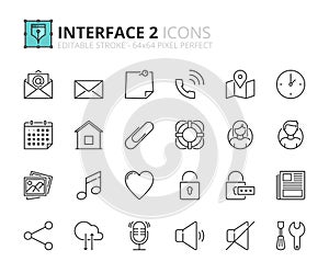 Outline icons about interface 2