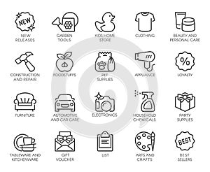Outline Icons Set Department Store Shop Category photo
