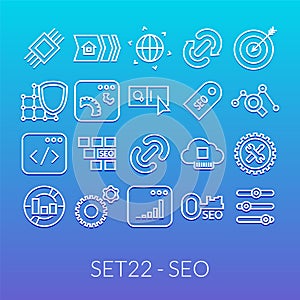 Outline icons thin flat design, modern line stroke photo