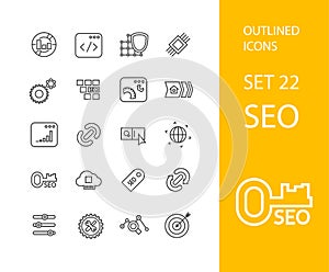 Outline icons thin flat design, modern line stroke photo
