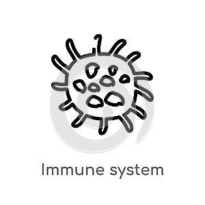 outline immune system vector icon. isolated black simple line element illustration from human body parts concept. editable vector