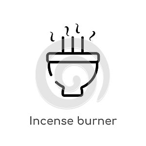 outline incense burner vector icon. isolated black simple line element illustration from religion-2 concept. editable vector