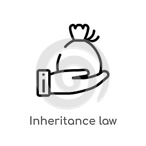 outline inheritance law vector icon. isolated black simple line element illustration from law and justice concept. editable vector