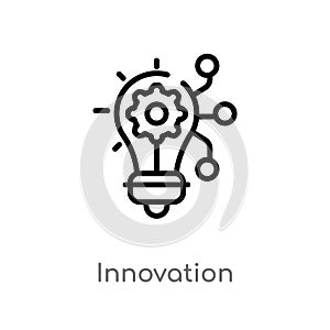 outline innovation vector icon. isolated black simple line element illustration from marketing concept. editable vector stroke