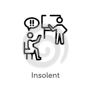 outline insolent vector icon. isolated black simple line element illustration from user interface concept. editable vector stroke photo